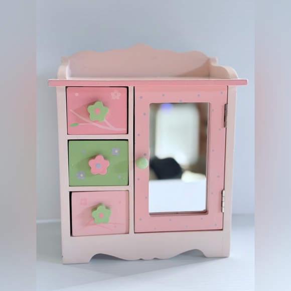 Maggie Miller Children’s Collection Wood Jewelry Box Pink Dresser Owls Flowers - Picture 1 of 14
